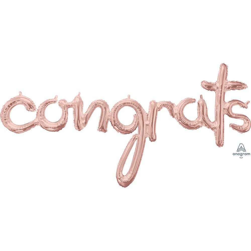 56″ SCRIPT PHRASE: "CONGRATS" - ROSE GOLD (AIR-FILL ONLY)