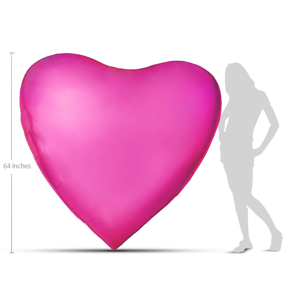 64 inch GIANT PERSON SIZE HEART - HOT PINK