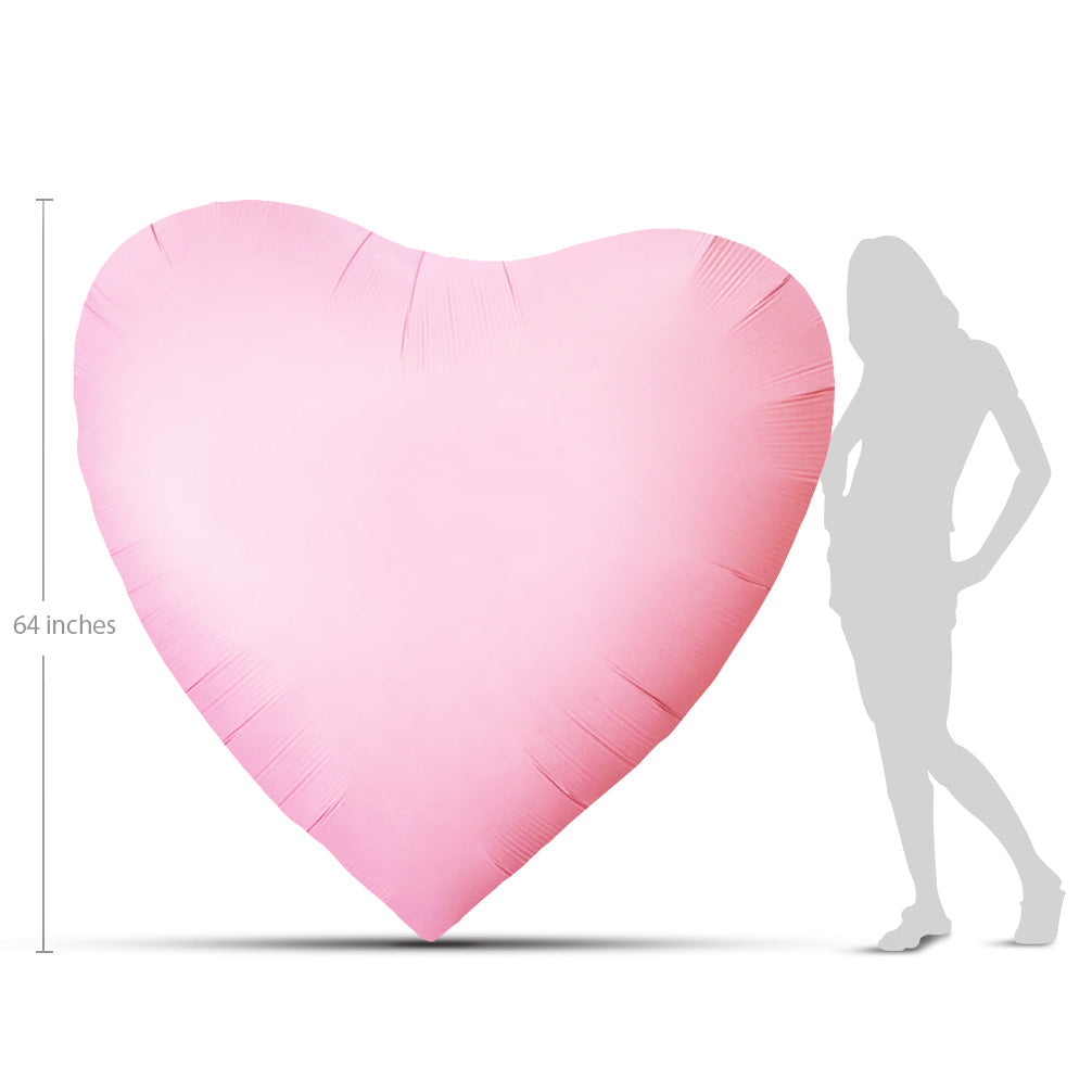 64 inch GIANT PERSON SIZE HEART - BABY PINK