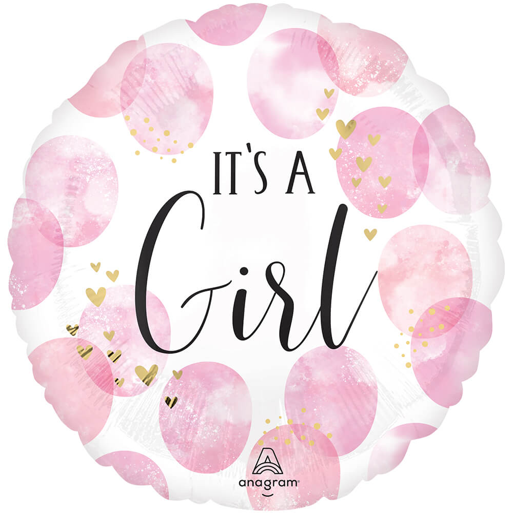 17 inch BABY GIRL PINK WATERCOLOR