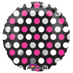 18 inch CIRCLE - PINK & WHITE DOTS