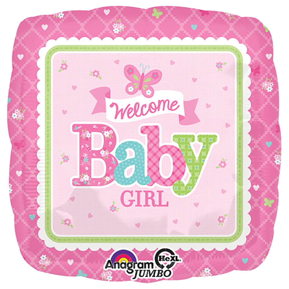 28 inch WELCOME BABY GIRL BUTTERFLY