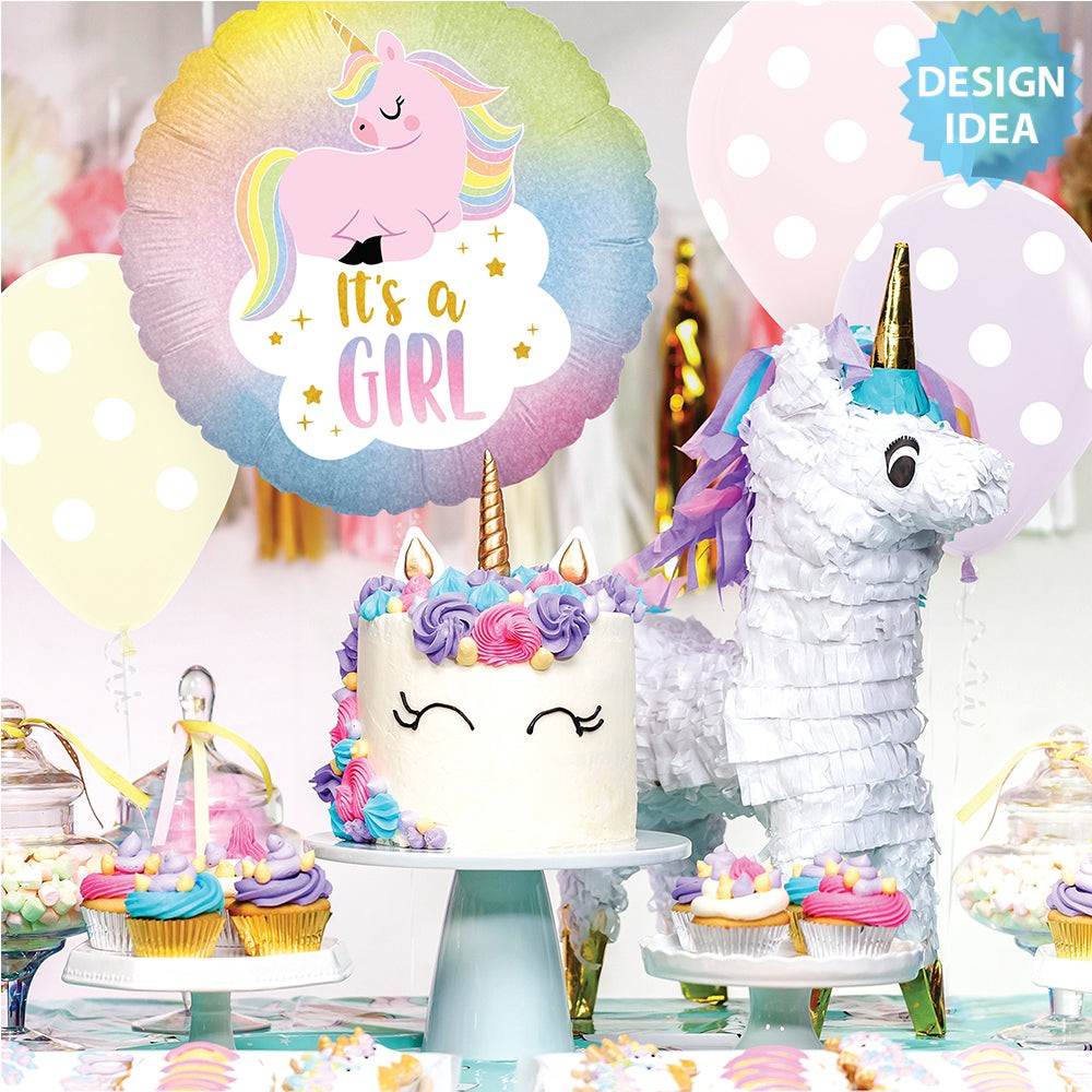 18 inch GLITTER PASTEL UNICORN BABY