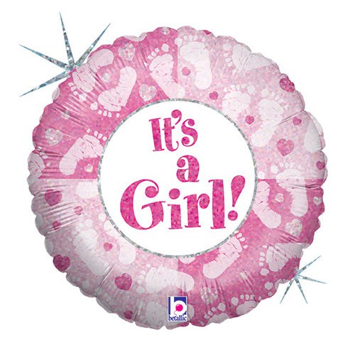 18 inch IT'S A GIRL FOOTPRINTS