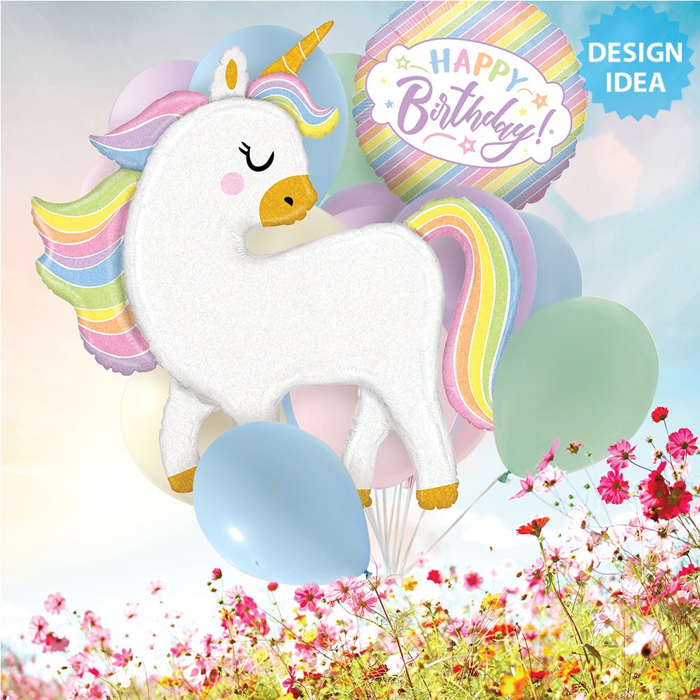 48 inch GLITTER PASTEL UNICORN