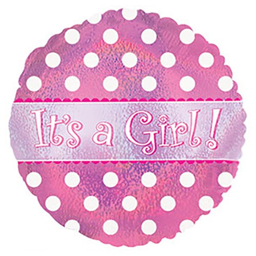 17 inch IT'S A GIRL DOTS DAZZELOONS