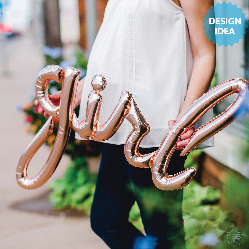 39 inch GIRL SCRIPT - ROSE GOLD (AIR-FILL ONLY)