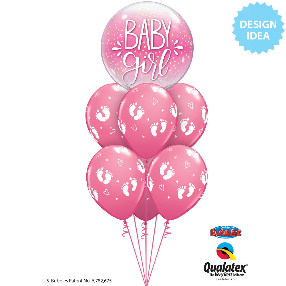 11 inch BABY FOOTPRINTS - ROSE (6 PK)
