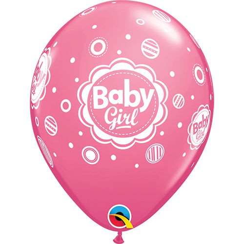 11 inch BABY GIRL DOTS (6 PK)