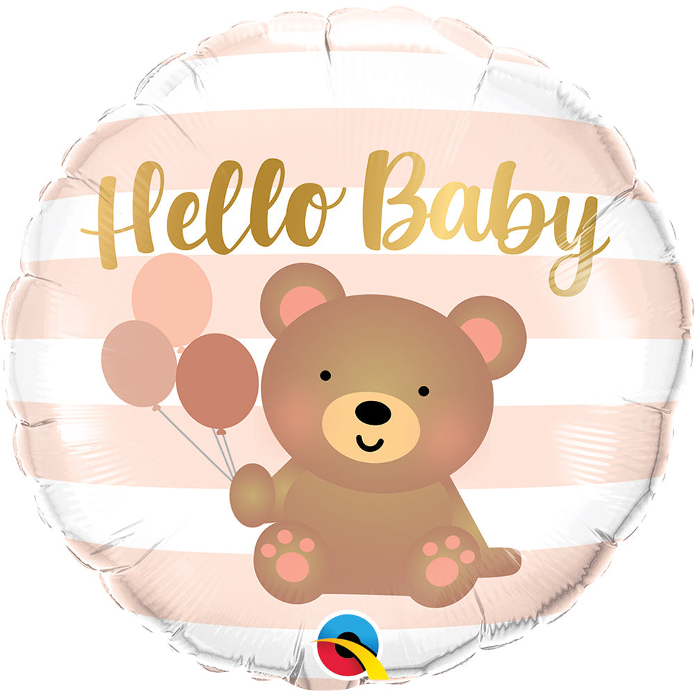18 inch HELLO BABY BEAR & BALLOONS