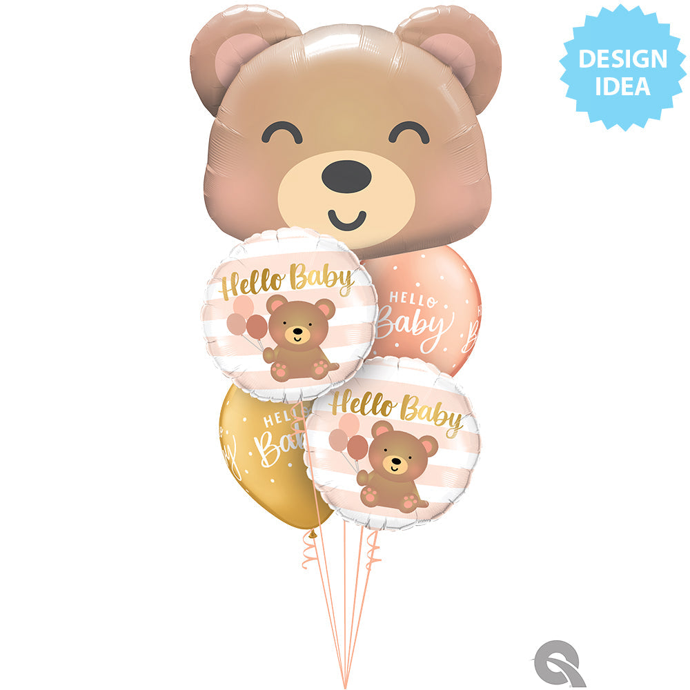 18 inch HELLO BABY BEAR & BALLOONS