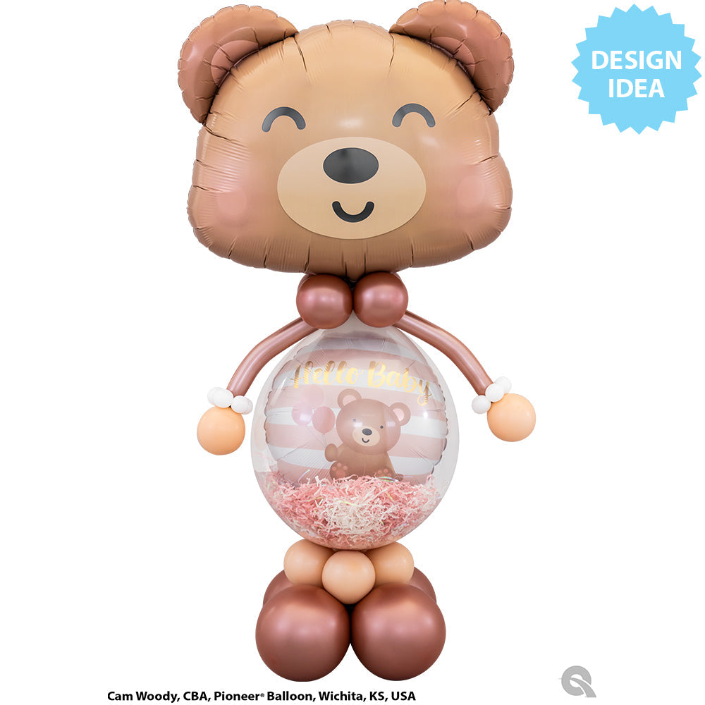 18 inch HELLO BABY BEAR & BALLOONS